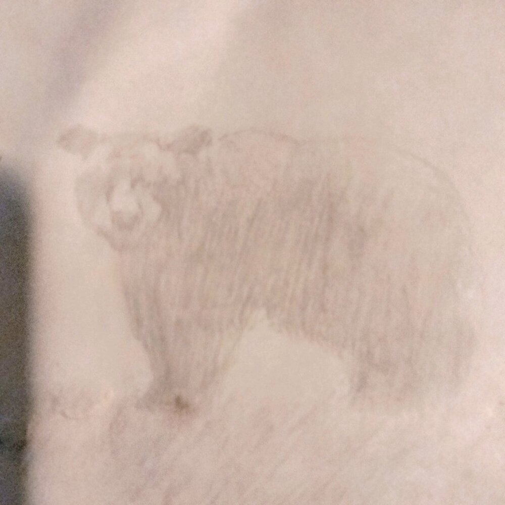 Pencil Sketch Of Bear On Aged Paper Original Signed Terrill Primitive Craft